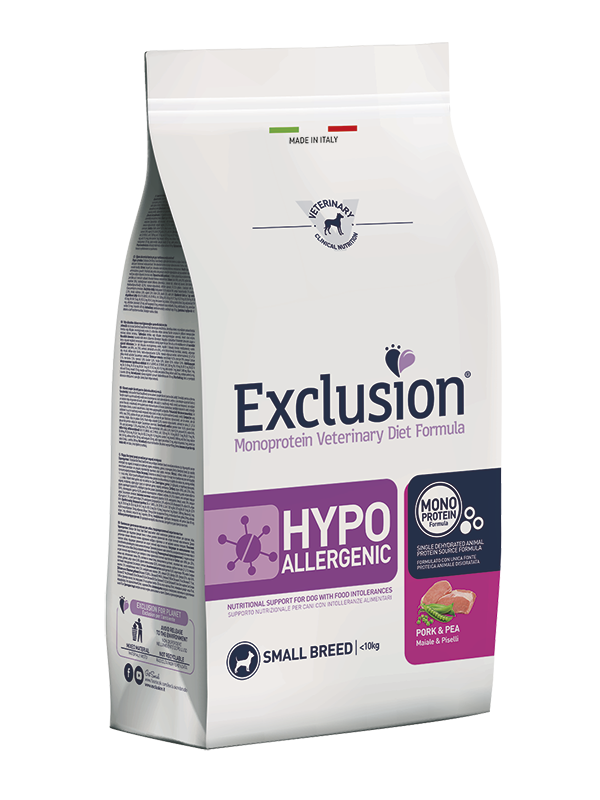 Exclusion Hypoallergenic Maiale e piselli taglia piccola 2 kg