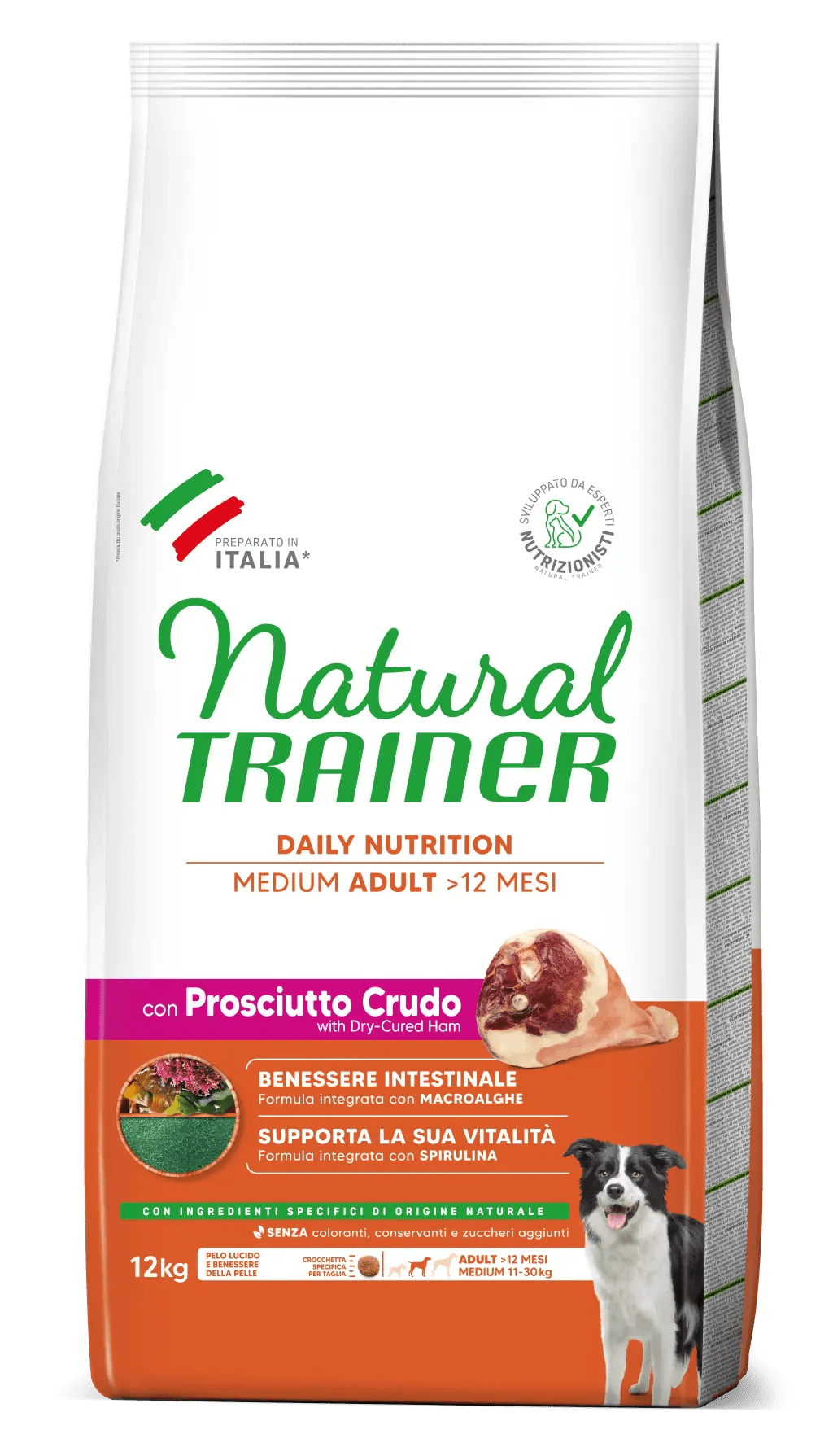 Natural Trainer daily nutrition medium adult con prosciutto crudo 3 kg