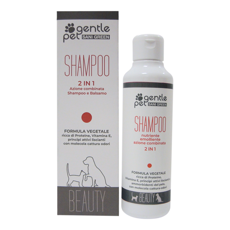 Shampoo nutriente emolliente 2 in 1 Gentle Pet 250 ml