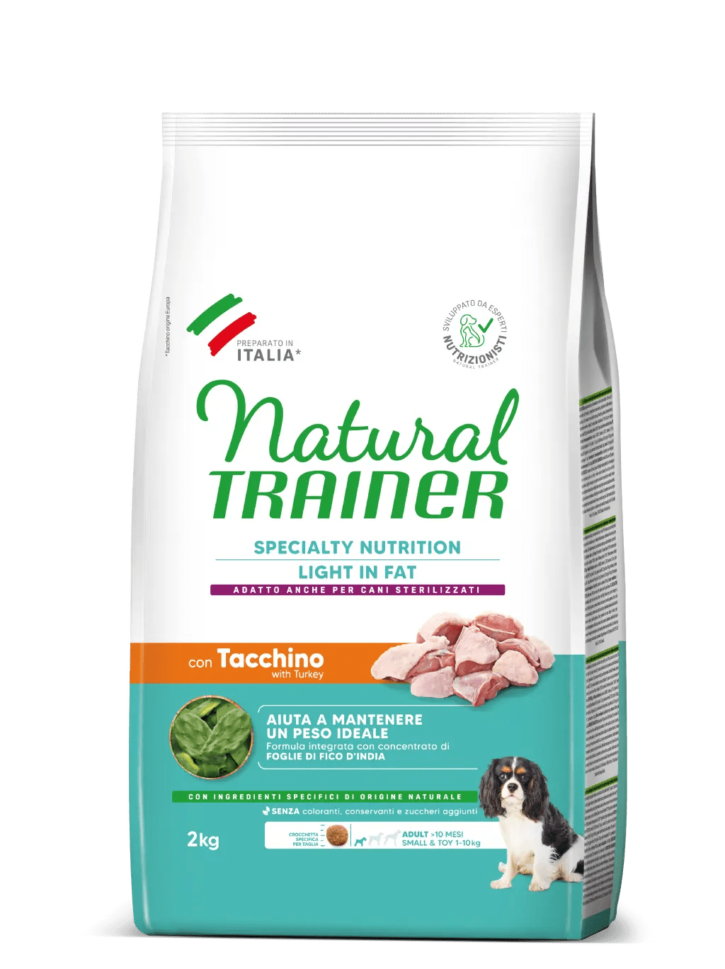 Natural Trainer specialty nutrition light in fat small & toy adult con tacchino 2kg