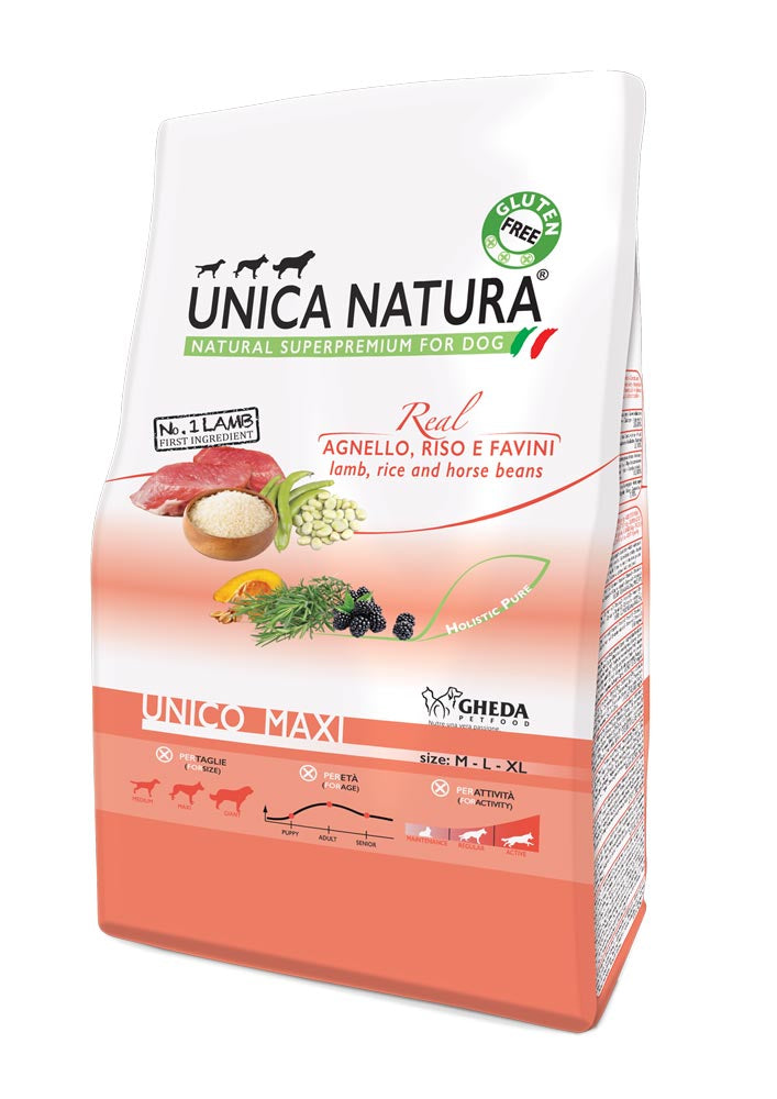 Unica Natura Agnello, Riso e Favini - UNICO MAXI 2,5 kg