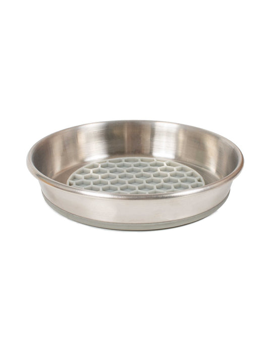 Ciotola bassa in acciaio inox con inserto in silicone