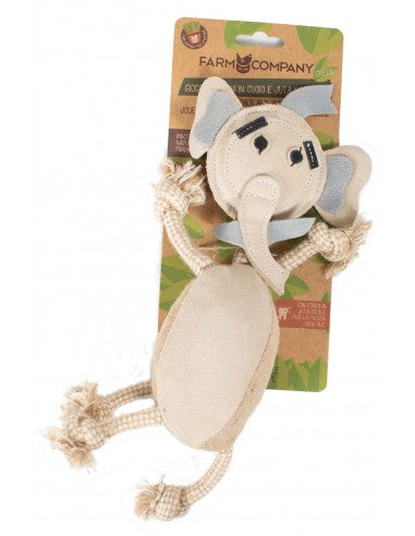 Elefante in cuoio e juta