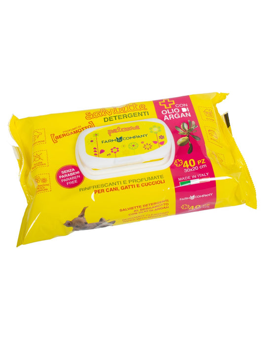 Salviette umidificanti olio di argan e bergamotto