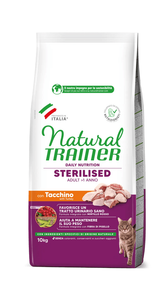 Natural Trainer Gatto adulto sterilizzato carni bianche 300gr