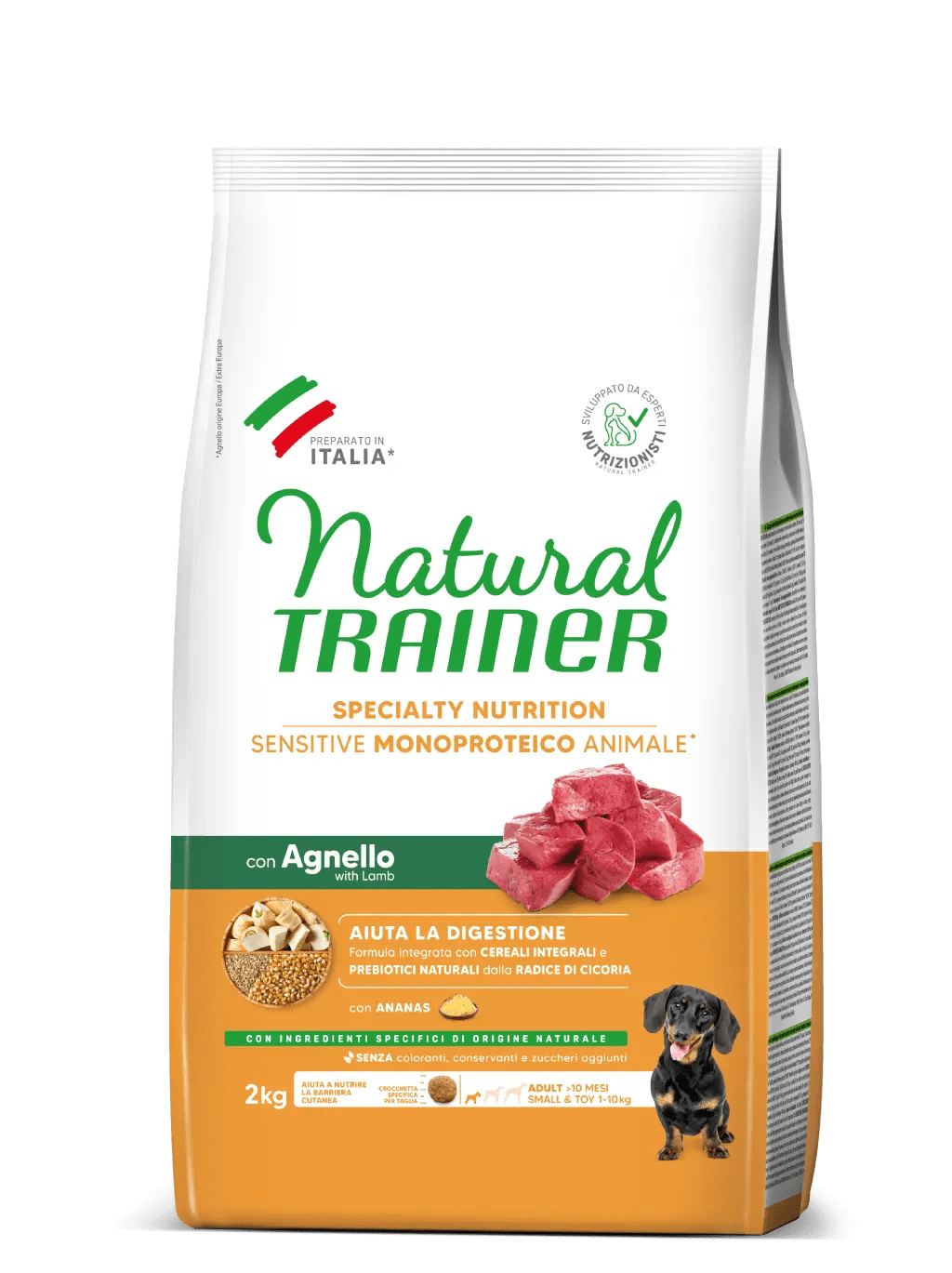 Natural trainer specialty nutrition sensitive monoproteico animale no gluten small & toy adult con agnello 2 kg