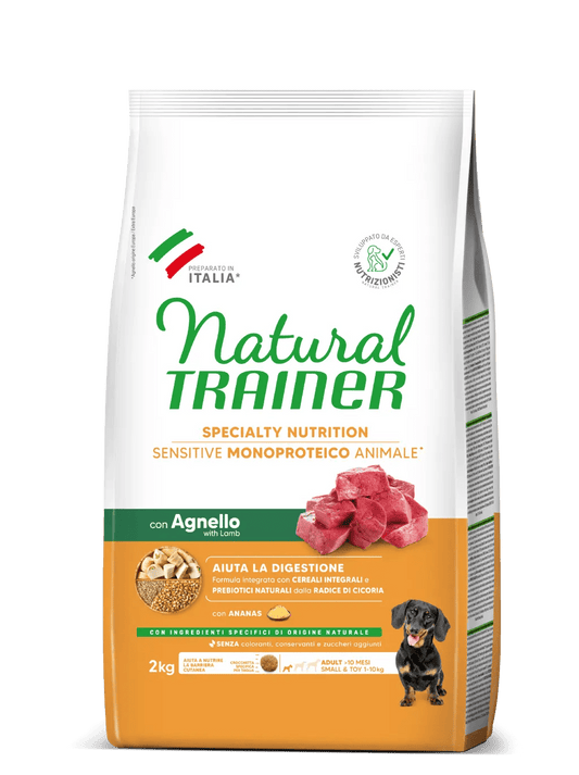 Natural trainer specialty nutrition sensitive monoproteico animale no gluten small & toy adult con agnello 2 kg