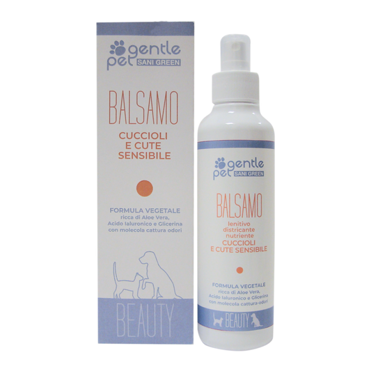Balsamo lenitivo nutriente districante Cuccioli e cute sensibile Gentle Pet 250 ml