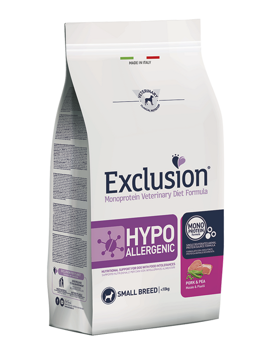 Exclusion Hypoallergenic Maiale e piselli taglia piccola 2 kg