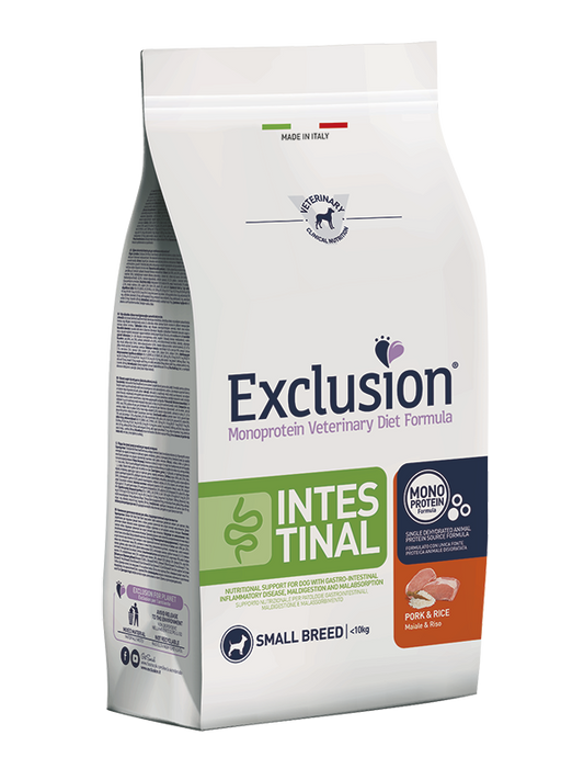Exclusion Intestinal Maiale e riso taglia piccola 800 gr