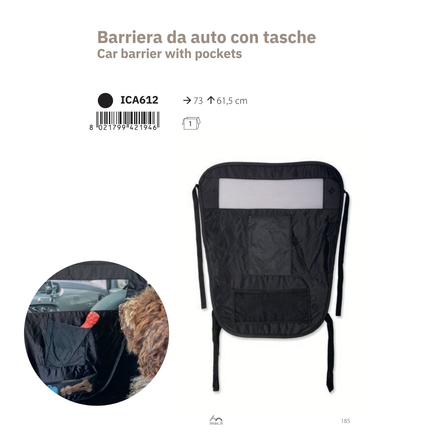 Barriera da auto con tasche 70x60cm