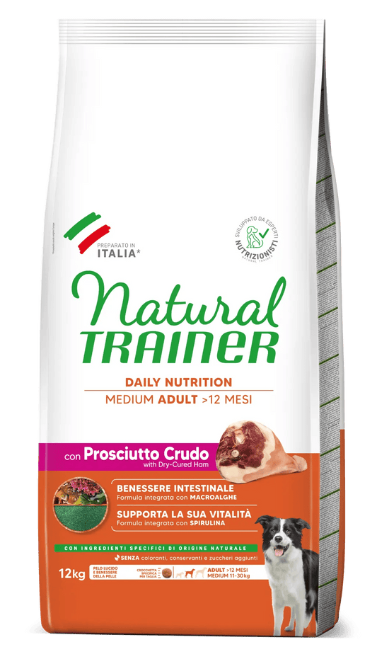 Natural Trainer daily nutrition medium adult con prosciutto crudo 3 kg