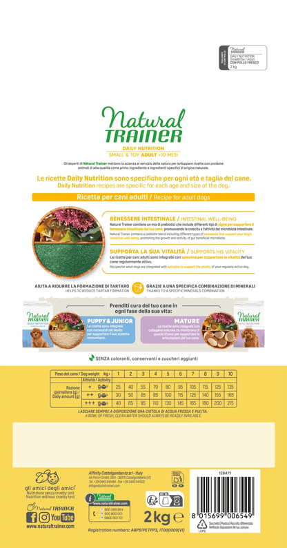 Natural Trainer daily nutrition small & toy adult con pollo 2 kg