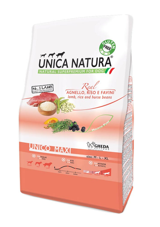 Unica Natura Agnello, Riso e Favini - UNICO MAXI 2,5 kg