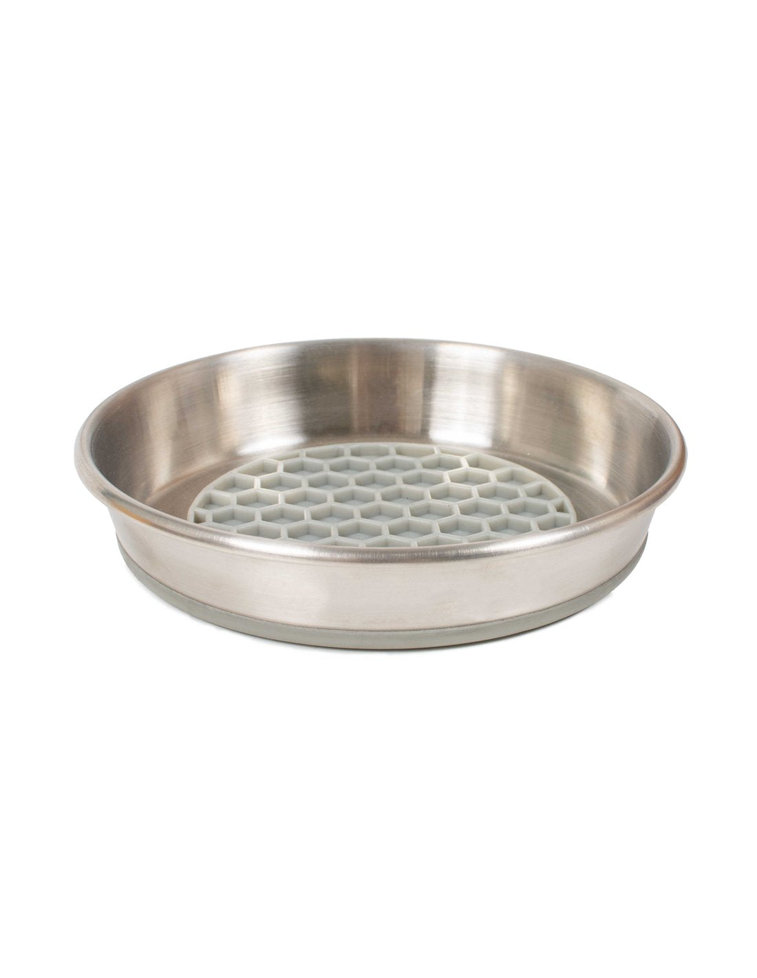 Ciotola bassa in acciaio inox con inserto in silicone