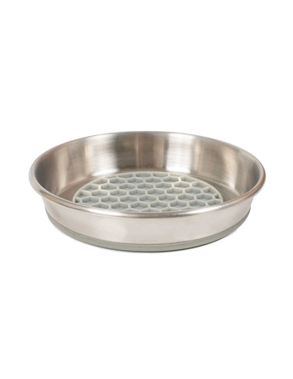 Ciotola bassa in acciaio inox con inserto in silicone