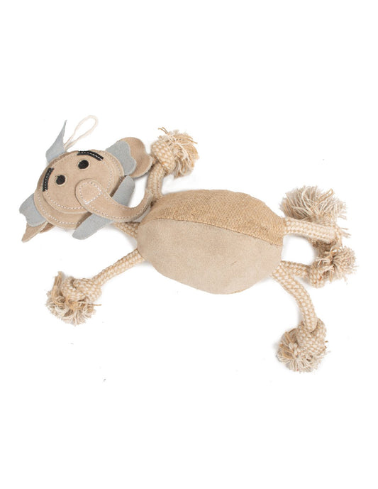 Elefante in cuoio e juta